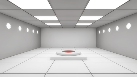 3d rendering. Futuristic interior design backgroundの写真素材