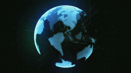 3d rendering. Planet earth and connectionsの写真素材