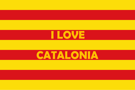 Catalonia flag, Spain, and Catalonia word illustrationの写真素材