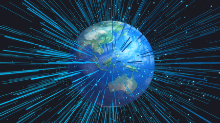 3d rendering. Planet earth and connectionsの写真素材