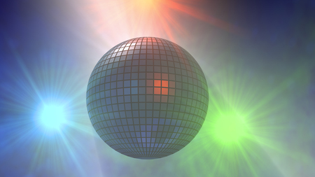 3d rendering. Disco ball and lightsの写真素材
