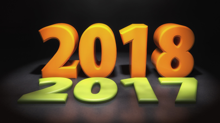3d rendering. Year 2018 and year 2017の写真素材