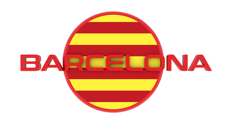 Catalonia flag, Spain, and Barcelona and Catalonian flag illustrationの写真素材