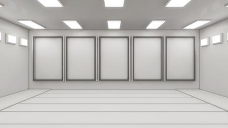 3d render. Floor, wall and lightsの写真素材