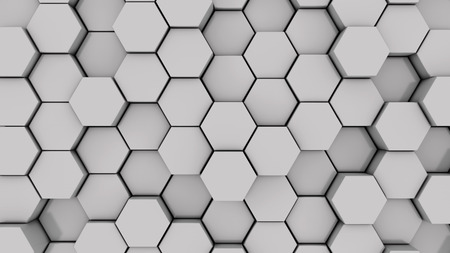 3d rendering. Abstract hexagon geometry backgroundの写真素材