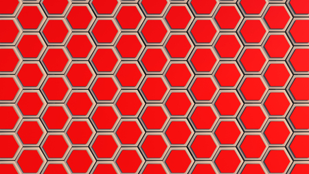 3d rendering. Abstract hexagon geometry backgroundの写真素材