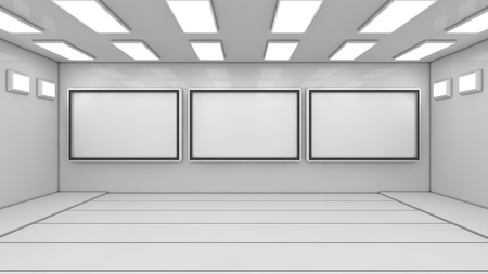 3d render. Floor, wall and lightsの写真素材