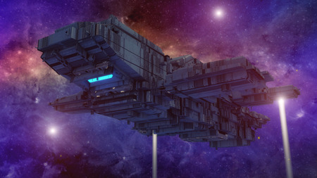 3d rendering. Futuristic unidentified flying objectの写真素材