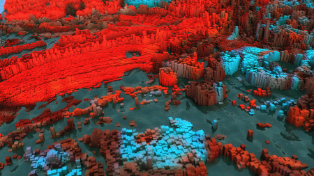 3d rendering. Abstract topography and colors