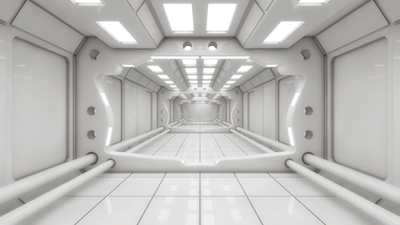3d rendering. Futuristic interior design backgroundの写真素材