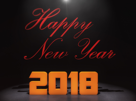 3d rendering. Happy new Year 2018の写真素材
