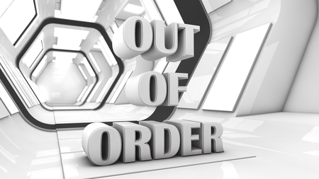 Out of order and futuristic corridorの写真素材