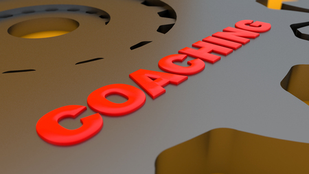 3d rendering. Gear and Coaching wordの写真素材