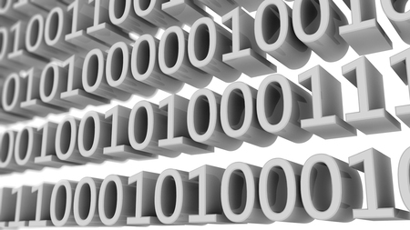 3d render Numbers zero and one in binary codeの写真素材
