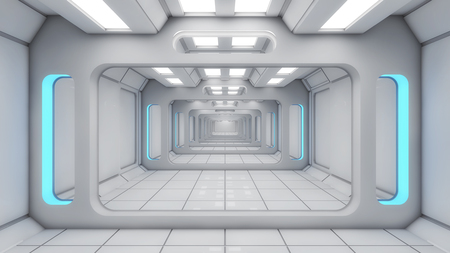3D render Futuristic empty interior corridorの写真素材