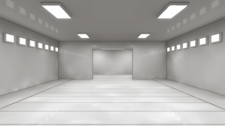 3D render Futuristic empty interior corridorの写真素材