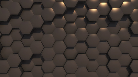3d rendering. Abstract hexagon geometry backgroundの写真素材