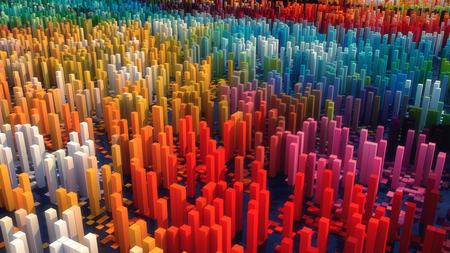 3d rendering. Abstract topography and colorsの写真素材