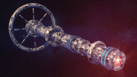 3D rendering. Futuristic alien Spaceshipの写真素材
