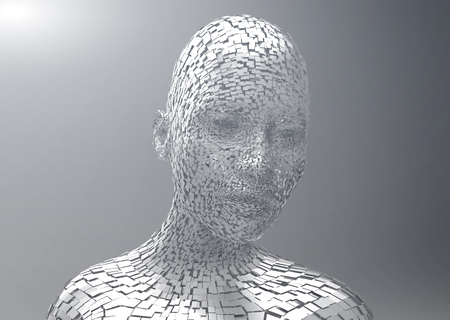 3d rendering. Explode head portraitの写真素材