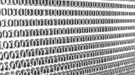 3d render Numbers zero and one in binary codeの写真素材