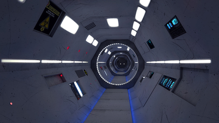 3D render Futuristic interior spaceship designの写真素材