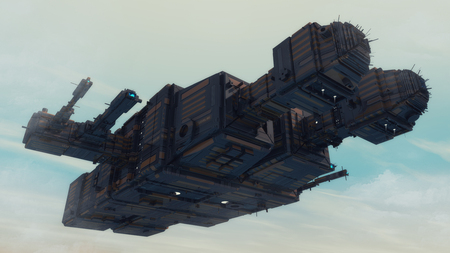 3D render Alien spaceship UFO conceptの写真素材