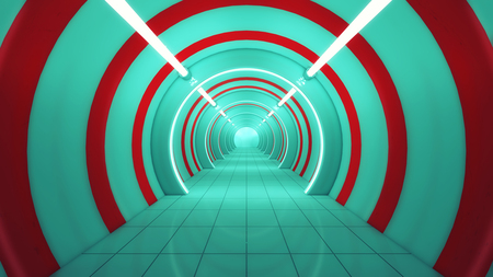 3D render Futuristic interior spaceship designの写真素材