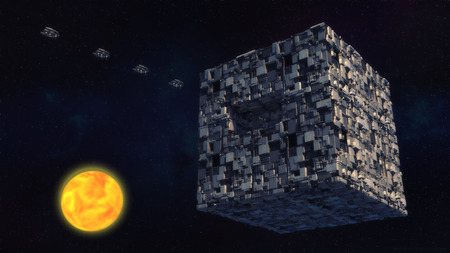 3D render Alien spaceship UFO conceptの写真素材