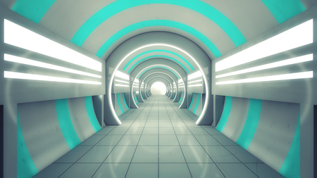 3D render Futuristic interior spaceship designの写真素材