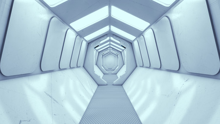 3D render. Modern interior scifi architectureの写真素材