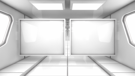 3d render. Floor, wall and lightsの写真素材