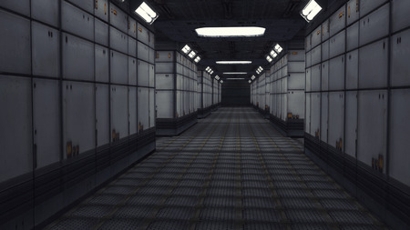 3D render. Modern interior scifi architectureの写真素材