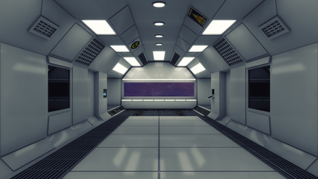 3D render. Modern interior scifi architectureの写真素材