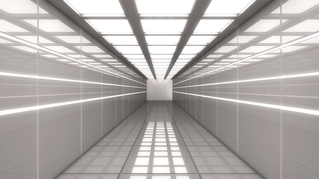 3D render. Modern interior scifi architectureの写真素材
