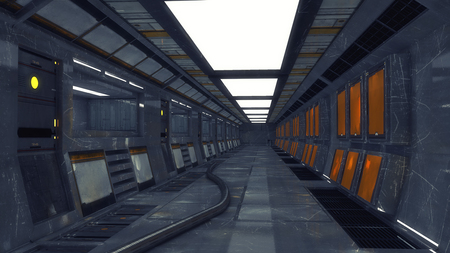 3d Render. Futuristic interior environmentの写真素材