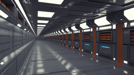 3d Render. Futuristic interior environmentの写真素材