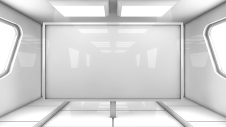 3d Render. Futuristic interior environmentの写真素材
