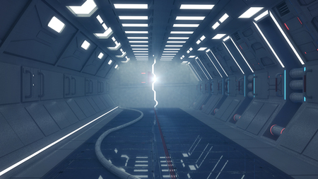3d Render. Futuristic interior environmentの写真素材