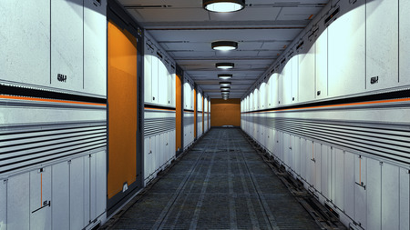 3d Render. Futuristic interior environmentの写真素材