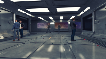 3d Render Futuristic interior environmentの写真素材