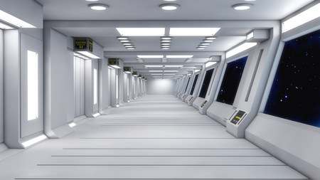 3d Render Futuristic interior environmentの写真素材