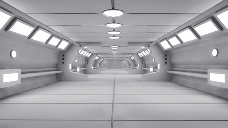 3d Render Futuristic interior environmentの写真素材