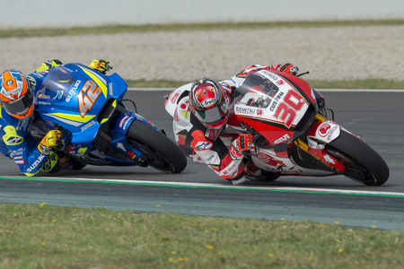 Driver Takaaki Nakagami. Monster Energy Grand Prix of Catalonia MotoGP at Circuit of Catalonia. Barcelona, Spain, June 15, 2018のeditorial素材