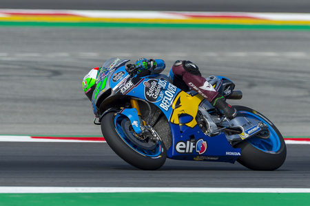 Driver Franco Morbidelli. Monster Energy Grand Prix of Catalonia MotoGP at Circuit of Catalonia. Barcelona, Spain, June 16, 2018のeditorial素材