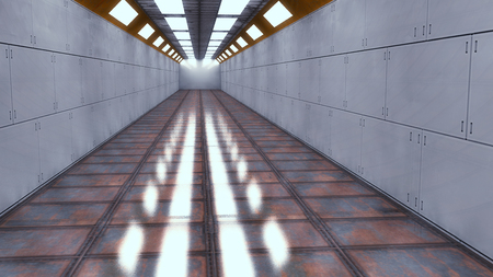 3D Rendering. Futuristic interior environmentの写真素材