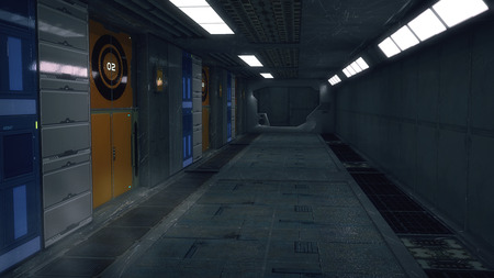 3D Rendering. Futuristic interior environmentの写真素材