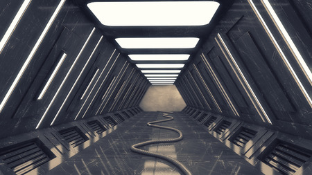 3D Rendering. Futuristic interior environmentの写真素材