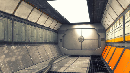 3D Rendering. Futuristic interior environmentの写真素材