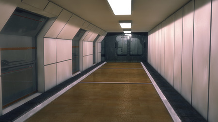 3D Rendering. Futuristic interior environmentの写真素材